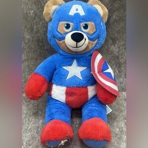 Build-A-Bear Marvel Avengers Captain America Shield Plush 17” Red White Blue